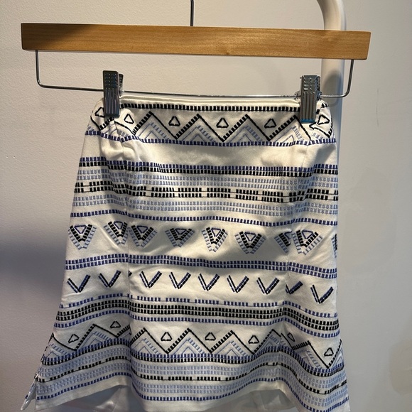 Patterned White and Blue Tube Top - Picture 1 of 5